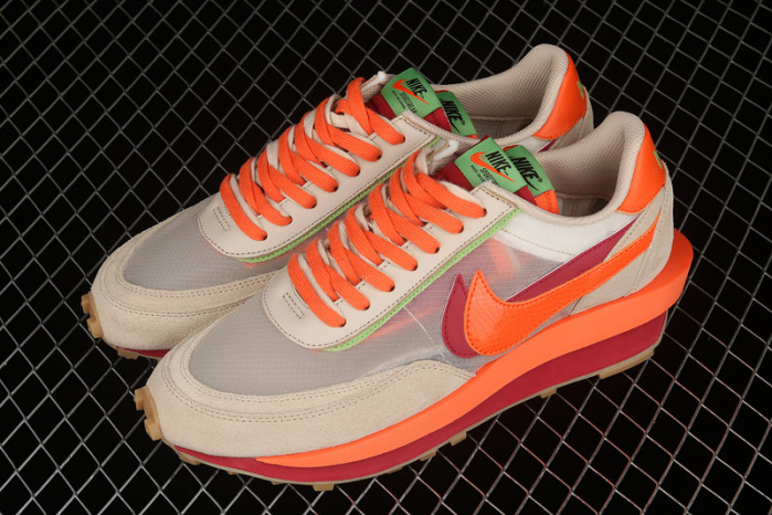 nike ldwaffle clot sacai net orange blaze dh1347-100