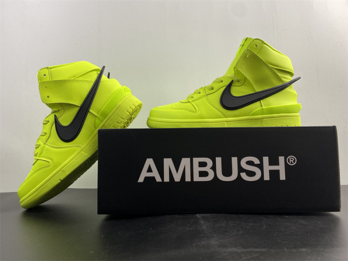 nike dunk high x ambush flash lime - cu7544-300