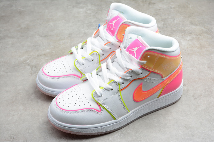 air jordan 1 mid gs "edge glow" 2020 - cv4611 100