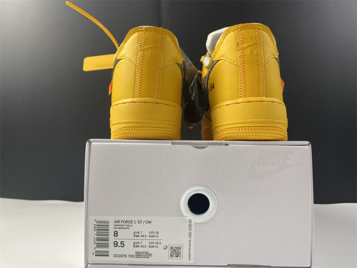 off-white x nike air force 1 low “university gold” dd1876-700