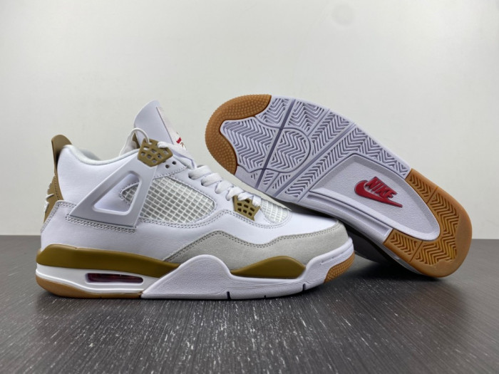 nike sb x air jordan 4 white brown dr5415-120