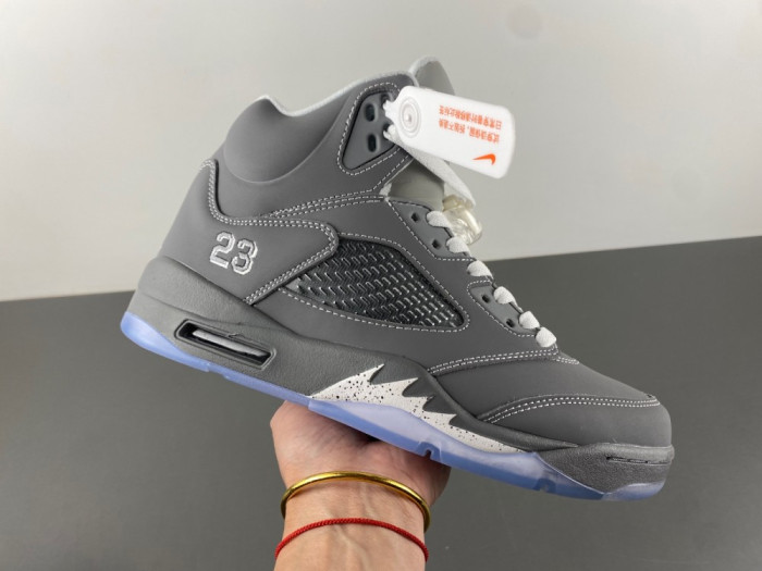 OFF WHITE AIR JORDAN 5 RETRO WOLF GREY - 136027-005