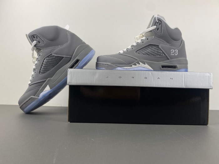 OFF WHITE AIR JORDAN 5 RETRO WOLF GREY - 136027-005
