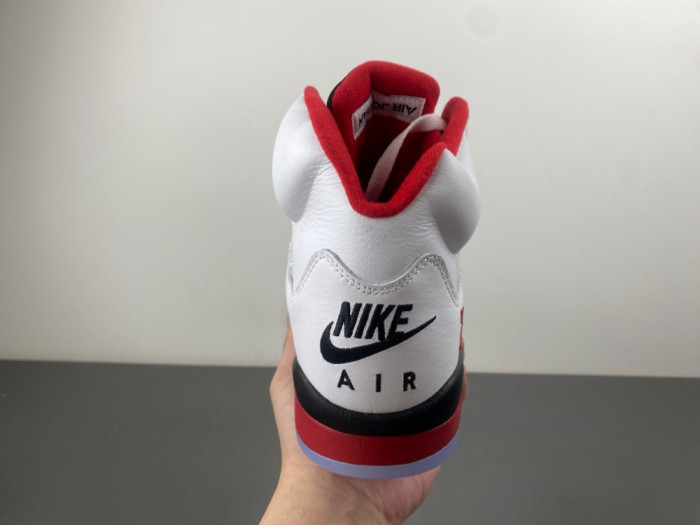 OFF WHITE AIR JORDAN 5 FIRE RED BLACK TONGUE - HQ7978-101