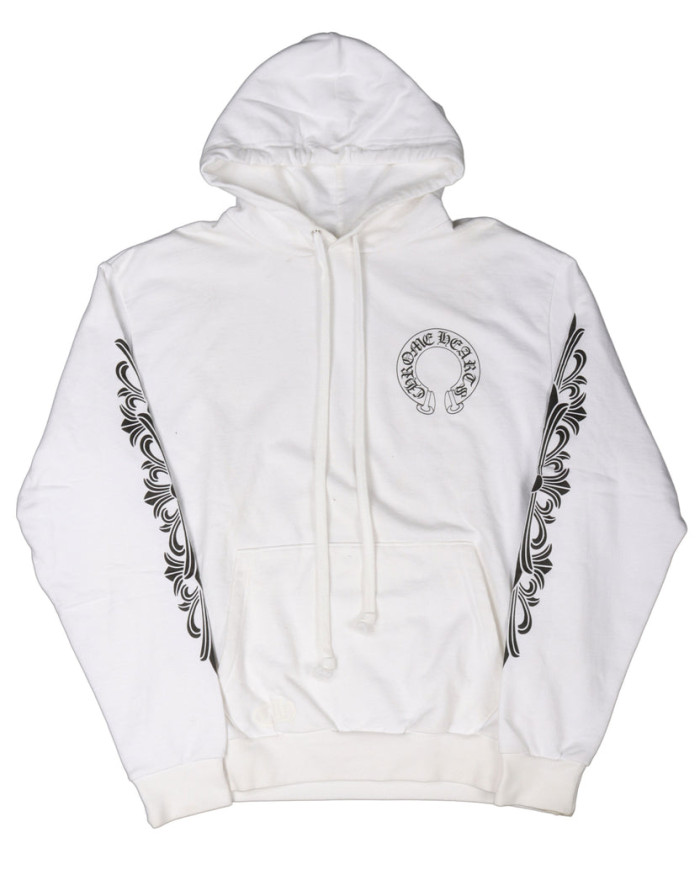chrome hearts horseshoe floral zip up hoodie