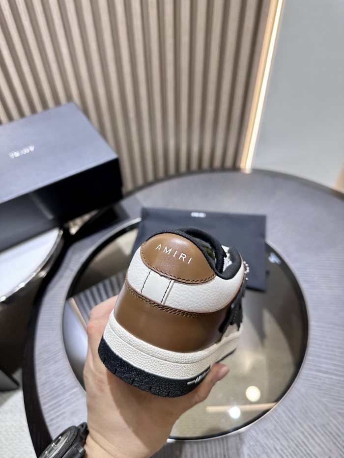 amiri skeleton low-skel top sneakers brown white