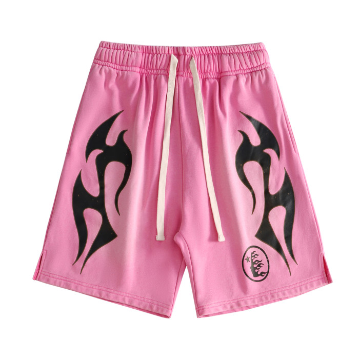 Hellstar Flame Shorts Pink