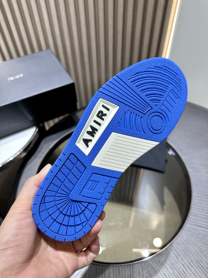 amiri skeleton low-skel top sneakers white blue