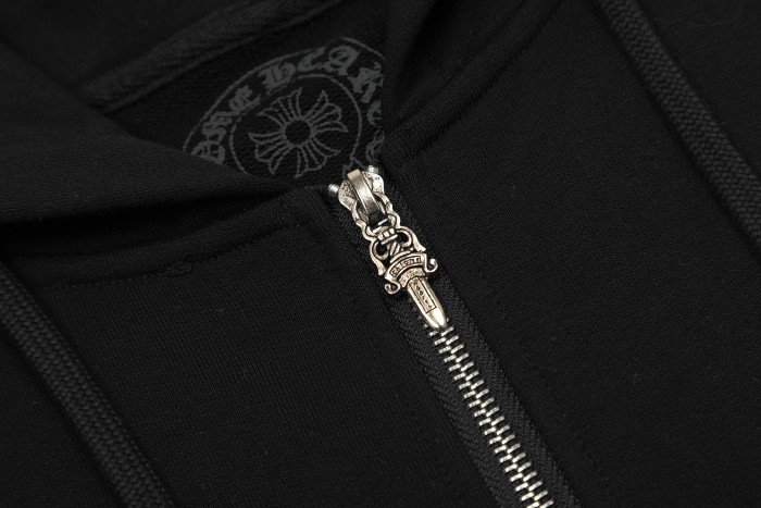 Chrome Hearts Horseshoe Floral Zip Up Hoodie KE815