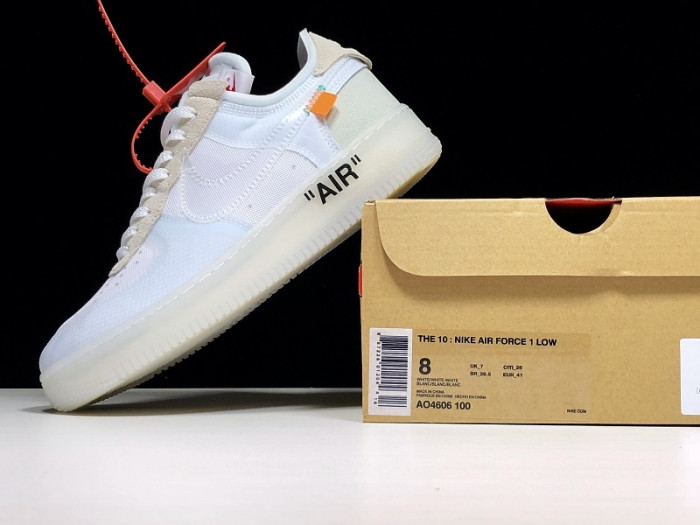 nike air force 1 low off-white all white - ao4606-100