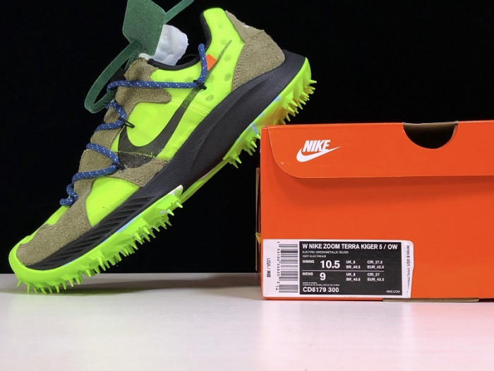 nike zoom terra kiger 5 off-white electric green - cd8179-300