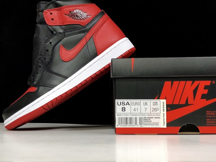 air jordan 1 retro high og “banned” red mens 555088-001