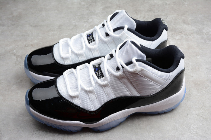 air jordan 11 retro low "concord" black/ white mens 528895-153