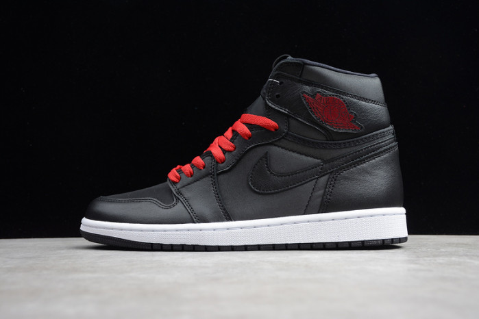 jordan 1 retro high black satin gym red - 555088-060