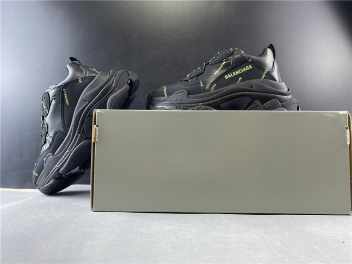 bl triple s black trainers green letters h903p80817