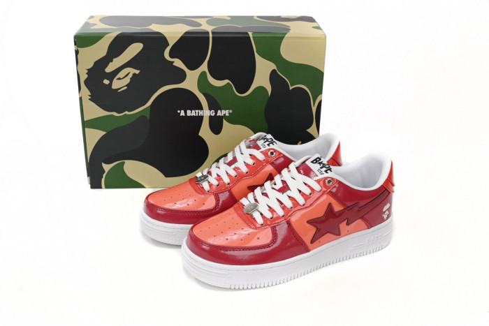 Bape Sta Low White Dark Red Mirror Surface 001FWH201046