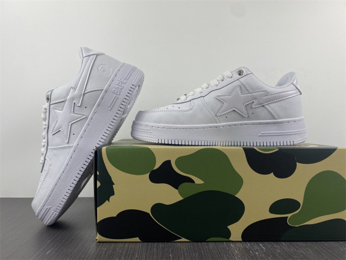 a bathing ape bape sta low white leather (2020) 1h70288111