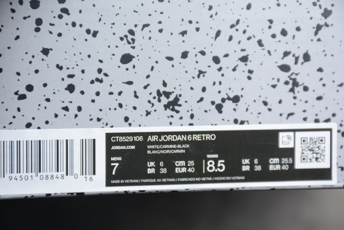 air jordan 6 carmine (2021) ct8529-106