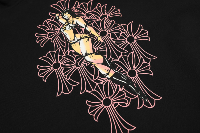 Chrome Hearts Horseshoe Floral Zip Up Hoodie KE821