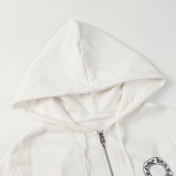 Chrome Hearts Horseshoe Floral Zip Up Hoodie FW00151