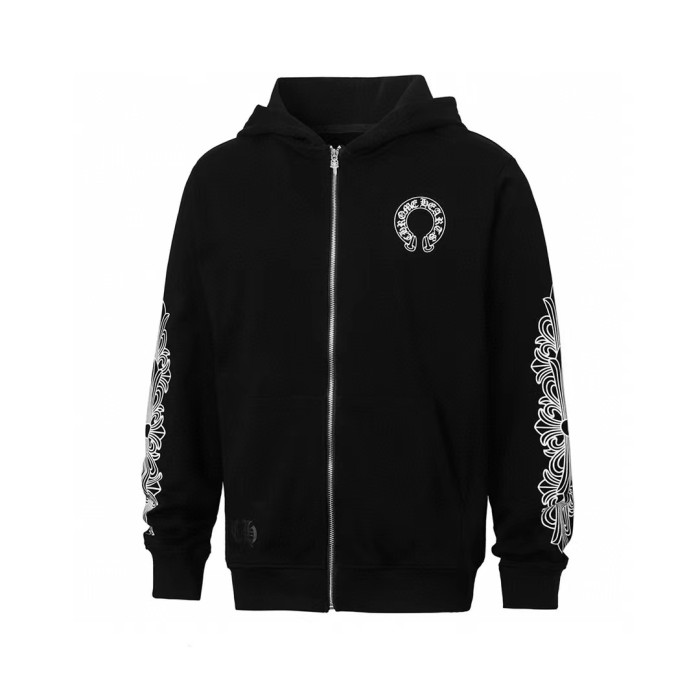 Chrome Hearts Horseshoe Floral Zip Up Hoodie FW00150
