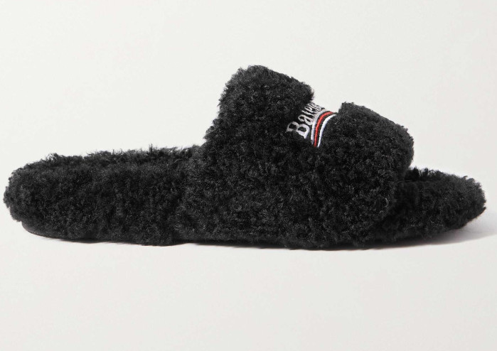 Balenciaga Faux Fur Logo Slides 20241011