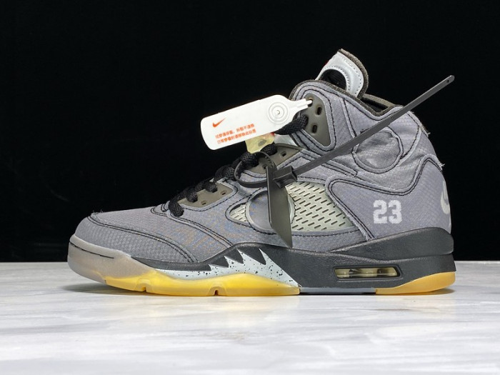 off white air jordan 5 sp black muslin fire red - ct8480-001