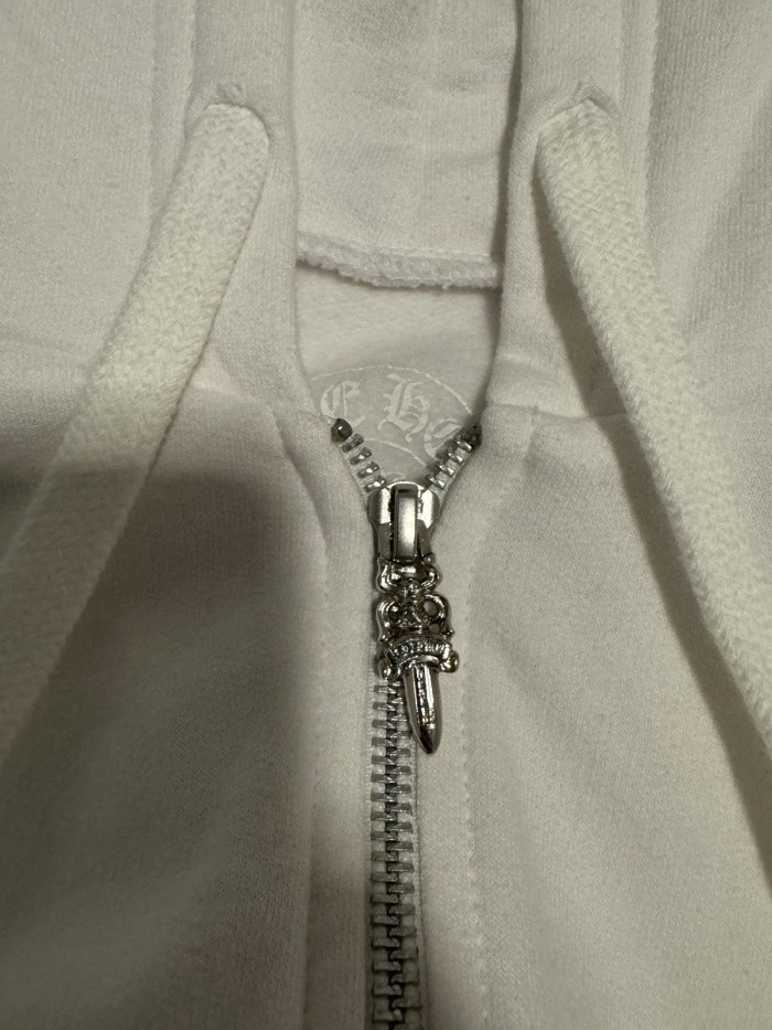 chrome hearts horseshoe floral zip up hoodie