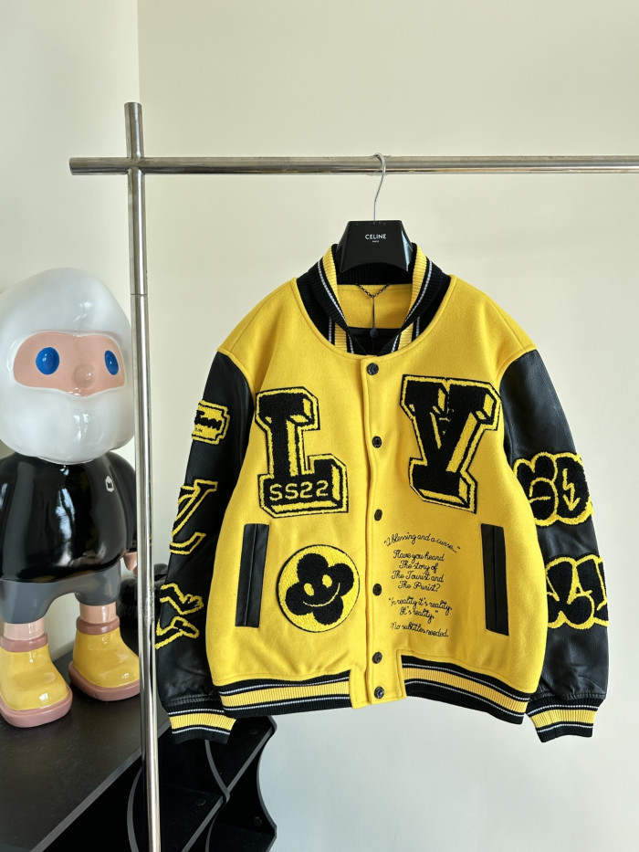 Louis Vuitton Black & Yellow Varsity Jacket