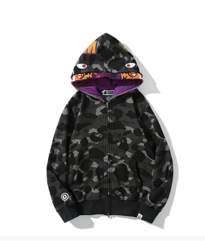 bp442 bape double hoods sweatshirt 100