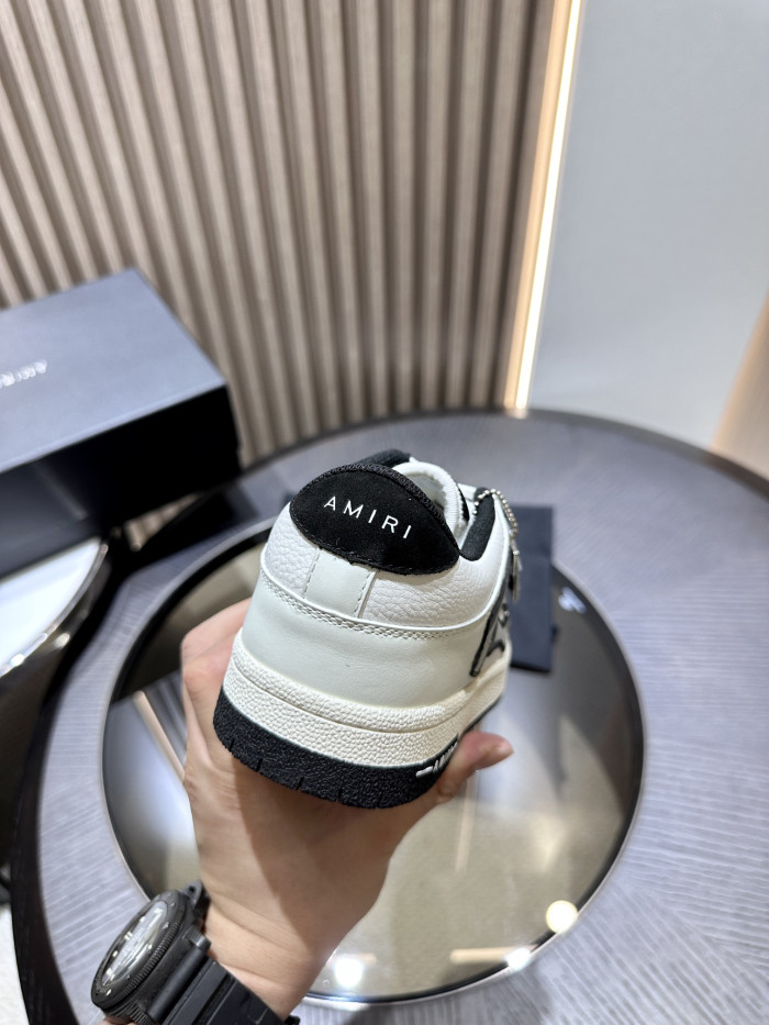 amiri skeleton low-skel top sneakers white black ps24mfs005-111